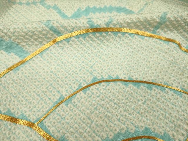 平和屋着物■豪華振袖 総絞り 駒刺繍 青海波 正絹 逸品 DABJ2530ya