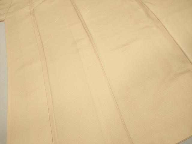 平和屋着物■上質な色無地 扇面花地紋 蜂蜜色 正絹 逸品 DABJ2535ya