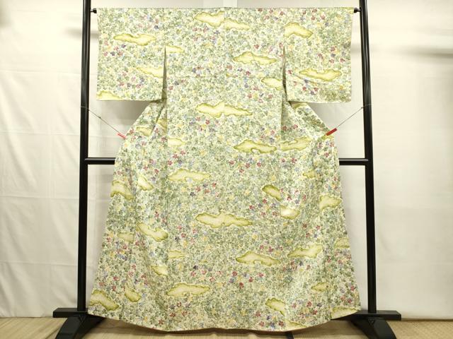 平和屋着物■上質な小紋 舞葉文 正絹 逸品 DABJ2536ya