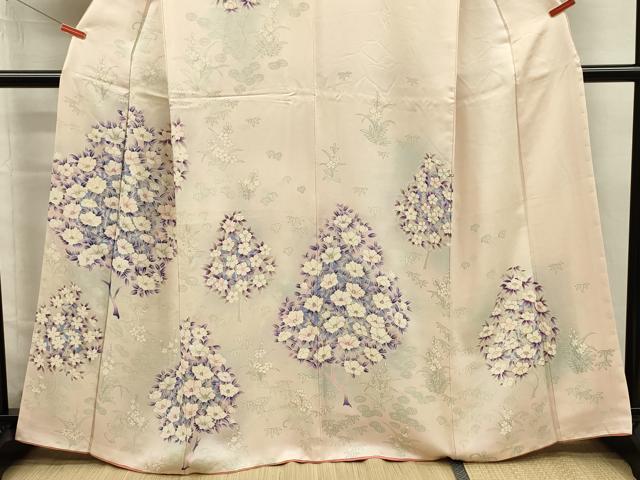 平和屋着物■訪問着 草花文 暈し染め 銀彩 正絹 逸品 DABJ2538ya