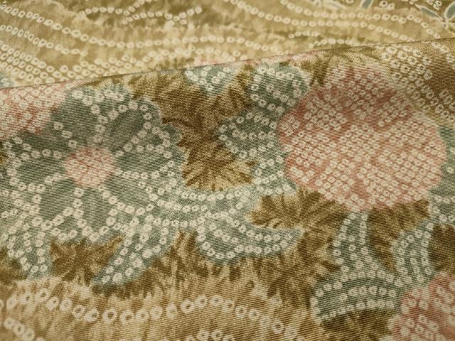 平和屋着物■上質な小紋 道長花文 鹿の子 正絹 逸品 DABJ2545ya