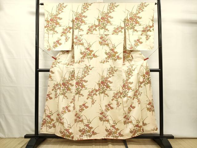 平和屋着物■訪問着 枝花文 正絹 逸品 DABJ2546ya