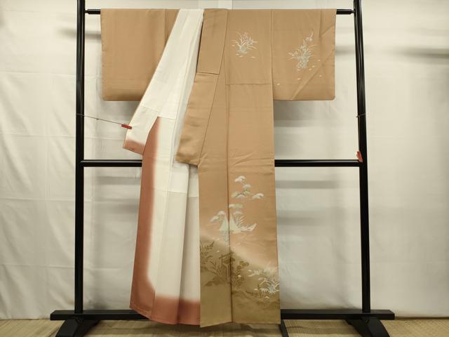 平和屋着物■訪問着 風景花文 暈し染め 金彩 正絹 逸品 DABJ2549ya