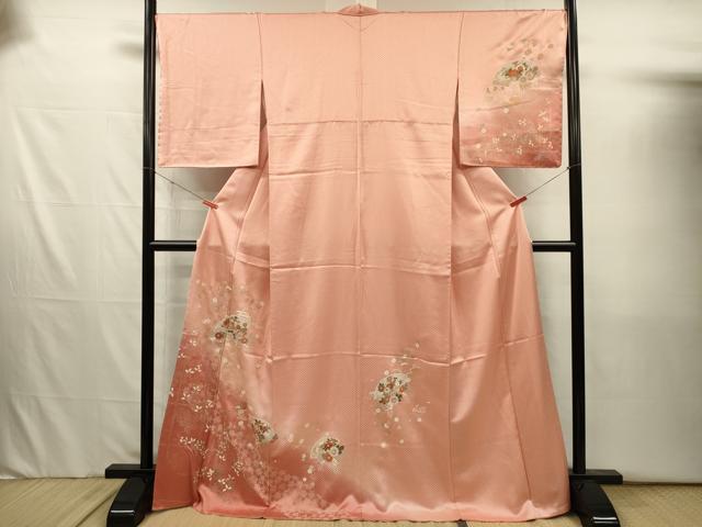 平和屋着物■訪問着 地紙花文 暈し染め 金彩 正絹 逸品 DABJ2555ya