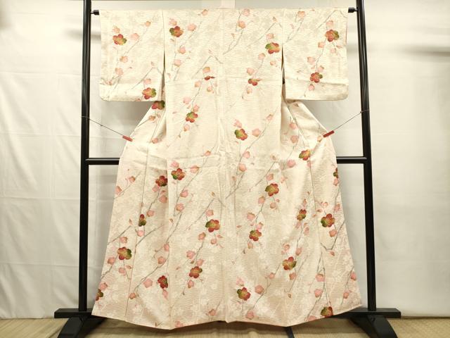 平和屋着物■上質な小紋 絞り 枝花文 正絹 逸品 DABJ2558ya