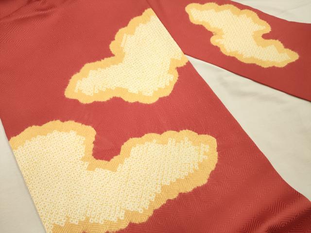平和屋着物◎九寸名古屋帯 絞り 雲文 正絹 逸品 DABJ2587ya