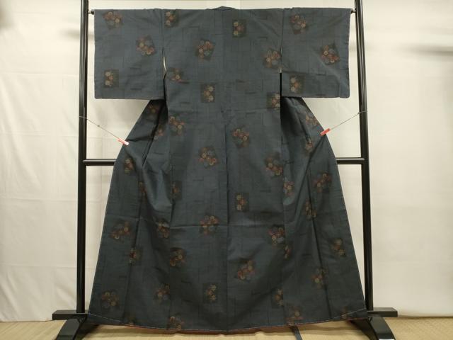 平和屋着物■本場大島紬 9マルキ 色紙重ね花文 正絹 逸品 未使用 DABJ2624ya