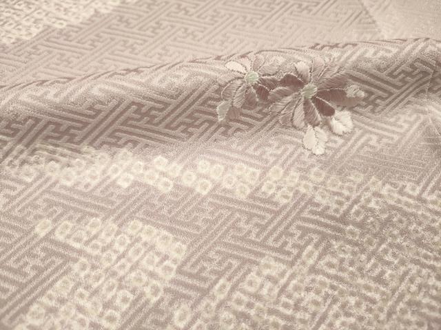 平和屋着物■訪問着 絞り 刺繍 陶器花文 正絹 逸品 DABJ2634ya