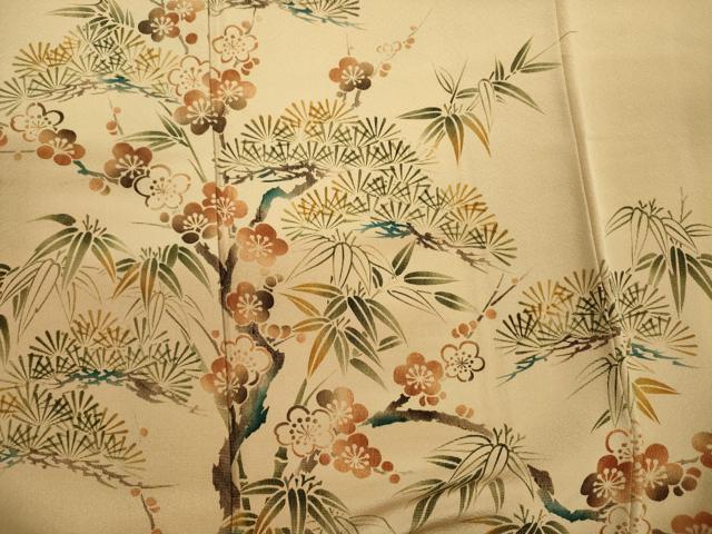 平和屋着物■訪問着 松竹梅 暈し染め 正絹 逸品 DABJ2648ya