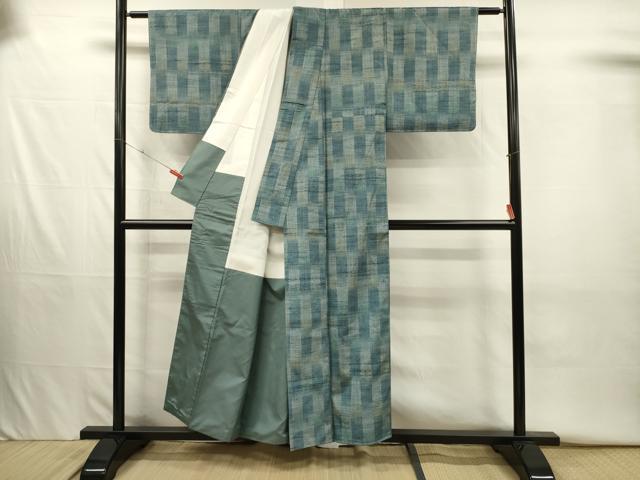 平和屋着物■上質な紬 抽象文様 正絹 逸品 未使用 DABJ2651ya