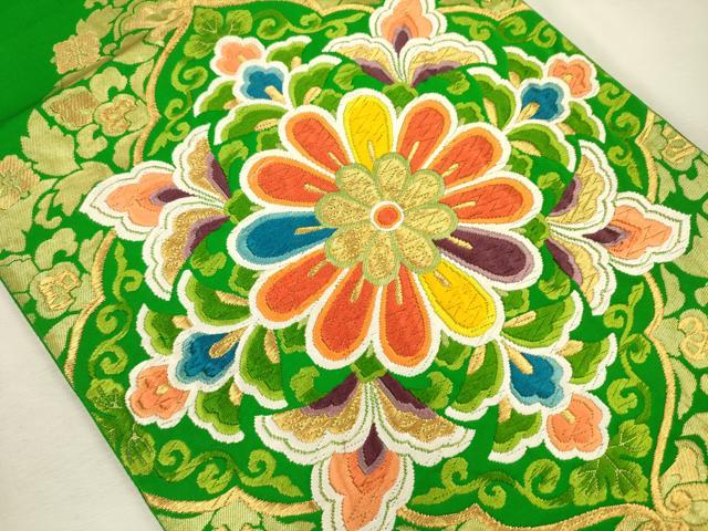 平和屋着物◎六通柄袋帯 唐織 王宮華文 金糸 正絹 逸品 DABJ2730ya
