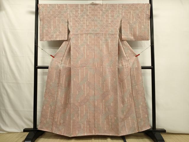 平和屋着物■上質な小紋 総絞り 幾何学文 正絹 逸品 DABJ2753ya
