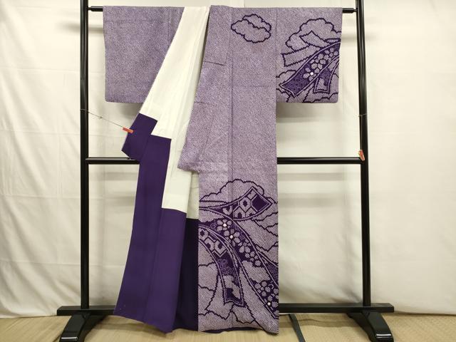平和屋着物■訪問着 総絞り 花熨斗文 正絹 逸品 DABJ2758ya