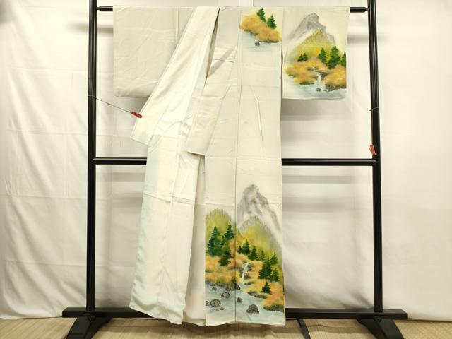平和屋着物■訪問着 手描き 風景文 暈し染め 正絹 逸品 DABJ2762ya
