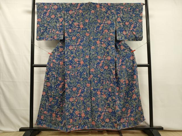 平和屋着物■上質な小紋 更紗花文 正絹 逸品 DABJ2765ya