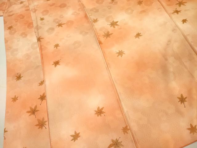 平和屋着物■上質な小紋 舞楓文 菊尽くし地紋 暈し染め 正絹 逸品 DABJ2768ya