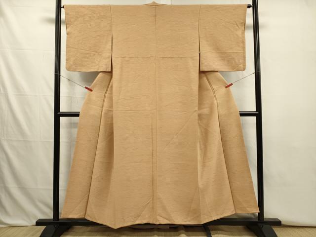 平和屋着物■上質な色無地 抽象地紋 伽羅色 正絹 逸品 DABJ2773ya