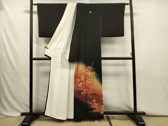 平和屋着物■豪華黒留袖 花鼓文 暈し染め 金彩 正絹 逸品 DABJ2782ya