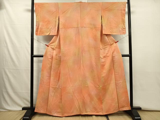 平和屋着物■上質な小紋 抽象花文 暈し染め 正絹 逸品 DABJ2802ya