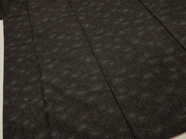 平和屋着物■上質な紬 笹の葉文 正絹 逸品 DABJ2807ya