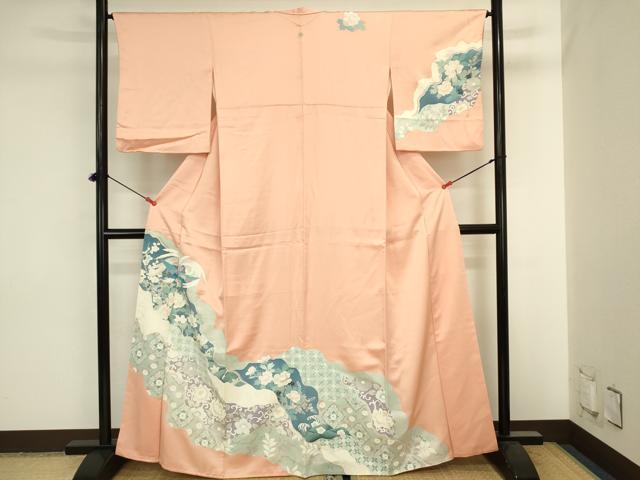 平和屋着物■訪問着 友禅 道長鳳凰花文 正絹 逸品 DABJ2840ya