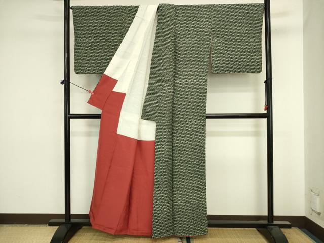 平和屋着物■上質な小紋 抽象文様 正絹 逸品 DABJ2848ya