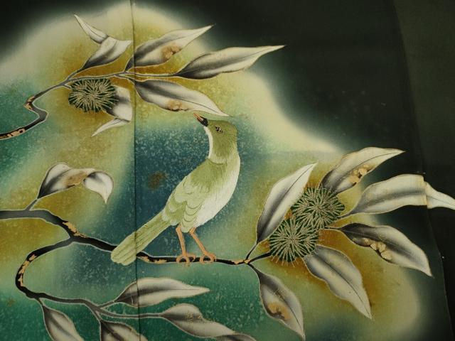 平和屋着物■豪華黒留袖 刺繍 花鳥文 暈し染め 金彩 正絹 逸品 DABJ2852ya