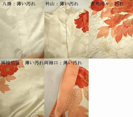 平和屋着物■豪華振袖 駒刺繍 牡丹 金彩 正絹 逸品 DABJ2859ya