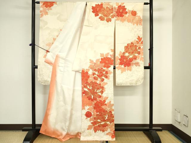 平和屋着物■豪華振袖 駒刺繍 牡丹 金彩 正絹 逸品 DABJ2859ya