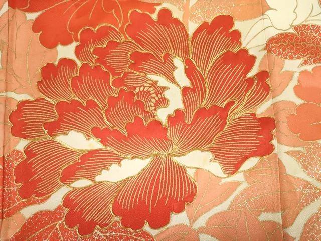 平和屋着物■豪華振袖 駒刺繍 牡丹 金彩 正絹 逸品 DABJ2859ya