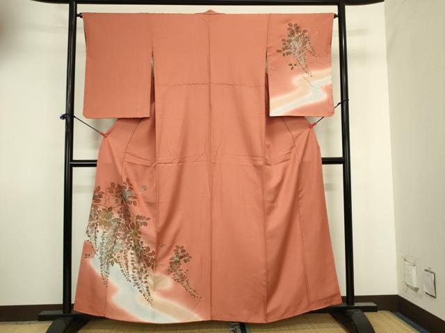平和屋着物■訪問着 枝垂れ藤 暈し染め 金彩 正絹 逸品 DABJ2878ya