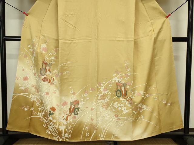 平和屋着物■訪問着 御所車花文 暈し染め 金彩 正絹 逸品 DABJ2881ya