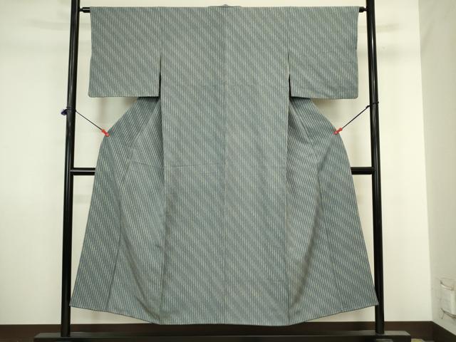平和屋着物■上質な小紋 斜縞花文 正絹 逸品 DABJ2885ya