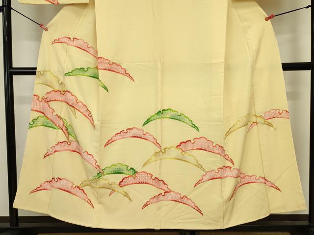 平和屋着物■訪問着 駒刺繍 雪芝文 銀彩 正絹 逸品 DABJ2906ya