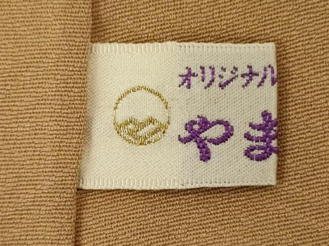 平和屋着物■上質な色無地 菱尽くし地紋 黄橡色 やまと誂製 正絹 逸品 DABJ2907ya