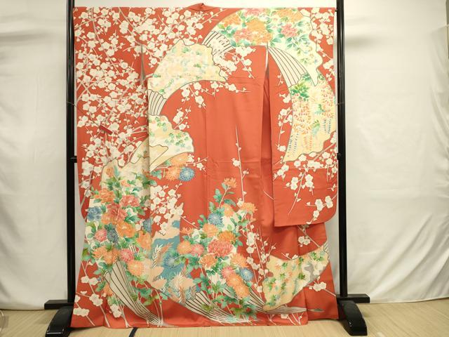 平和屋着物■豪華振袖 駒刺繍 草花文 乱菊 正絹 逸品 DABJ2930ya