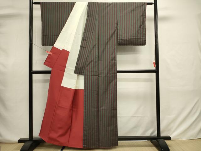平和屋着物■上質な紬 間道 正絹 逸品 DABJ2934ya