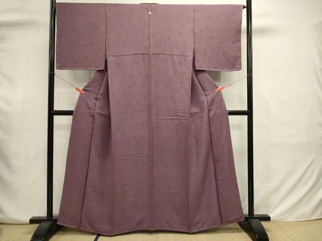 平和屋着物■上質な色無地 切嵌地紋 古代紫色 正絹 逸品 未使用 DABJ2937ya