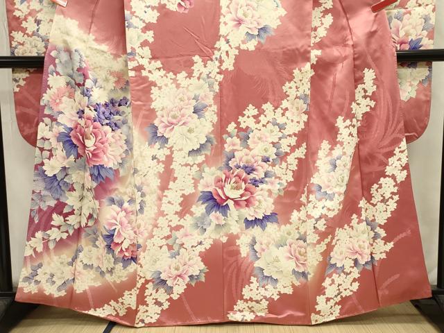 平和屋着物■豪華振袖 草花文 牡丹 暈し染め 金彩 正絹 逸品 DABJ2941ya