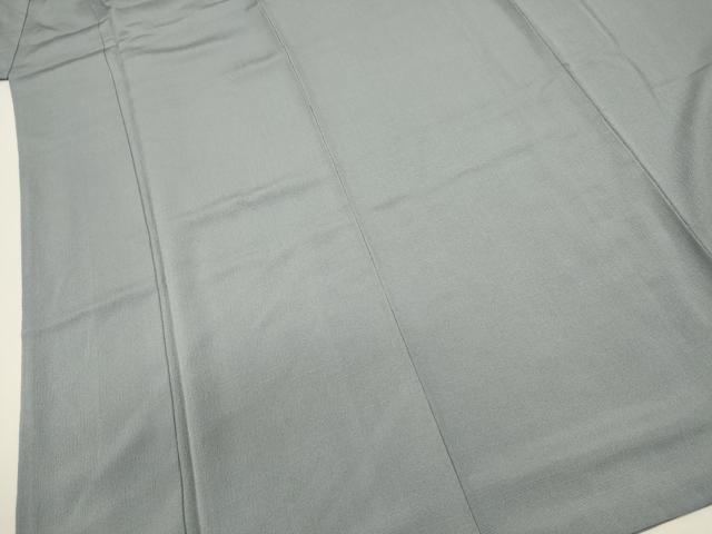 平和屋着物■上質な色無地 お召縮緬 錫色 正絹 逸品 DABJ2944ya