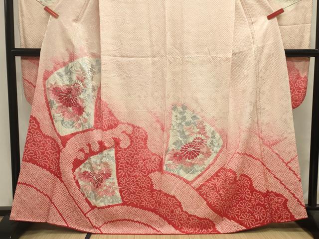 平和屋着物■豪華振袖 駒刺繍 絞り 立波花文 菊 暈し染め 銀彩 やまと誂製 正絹 逸品 DABJ2951ya