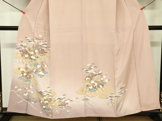 平和屋着物■訪問着 友禅 風景花松文 暈し染め 正絹 逸品 DABJ2957ya