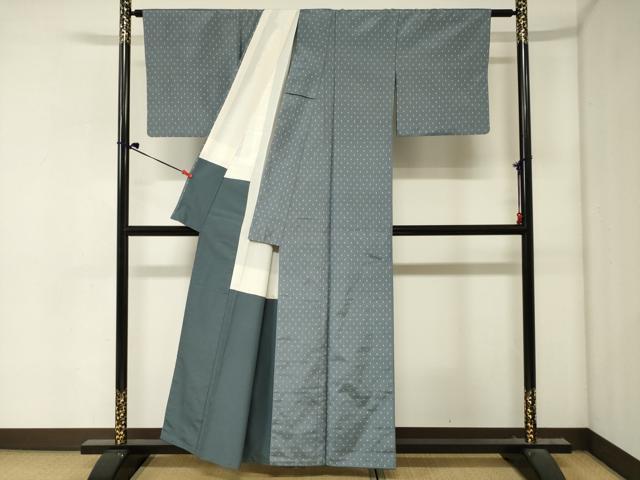 平和屋着物■上質な紬 十字絣文様 正絹 逸品 DABJ2974ya