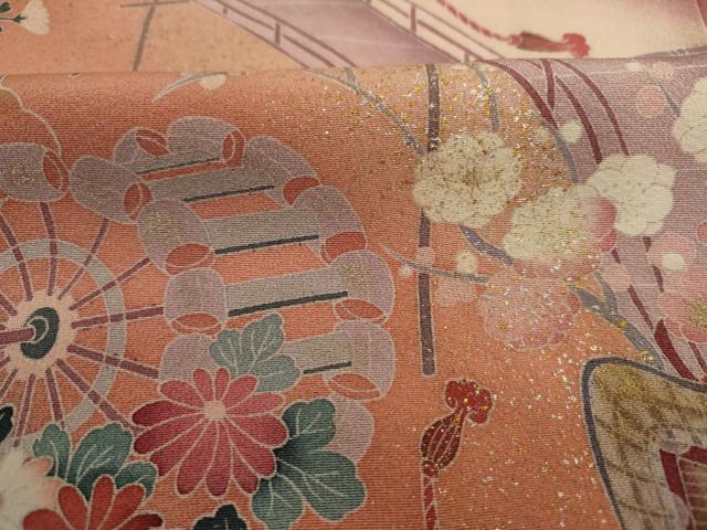 平和屋着物■訪問着 御所車花文 暈し染め 金銀彩 正絹 逸品 DABJ2976ya