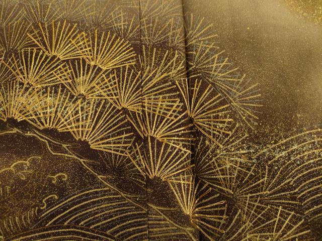 平和屋着物■豪華黒留袖 作家物 駒刺繍 立波風景松文 暈し染め 金彩 正絹 逸品 DABJ2990ya