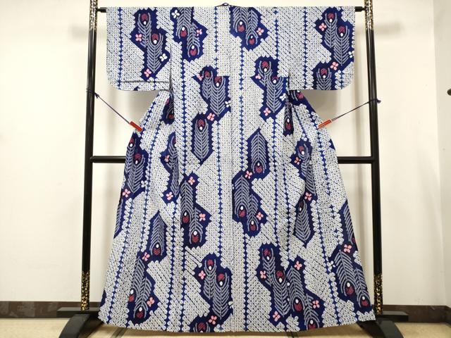 平和屋着物∴夏物 浴衣 有松鳴海絞り 松葉間道 綿 逸品 DABJ3091ea