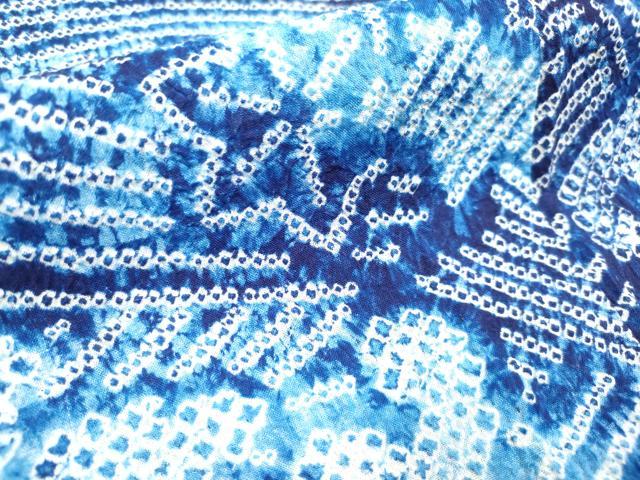 平和屋着物∴夏物 浴衣 有松鳴海絞り 立波楓文 綿 逸品 DABJ3109ea
