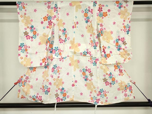 平和屋着物*夏物 浴衣 女の子 子供 花うさぎ 綿 DABJ3167ea