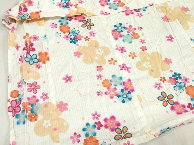 平和屋着物*夏物 浴衣 女の子 子供 花うさぎ 綿 DABJ3167ea