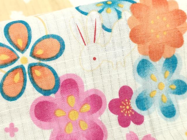 平和屋着物*夏物 浴衣 女の子 子供 花うさぎ 綿 DABJ3167ea